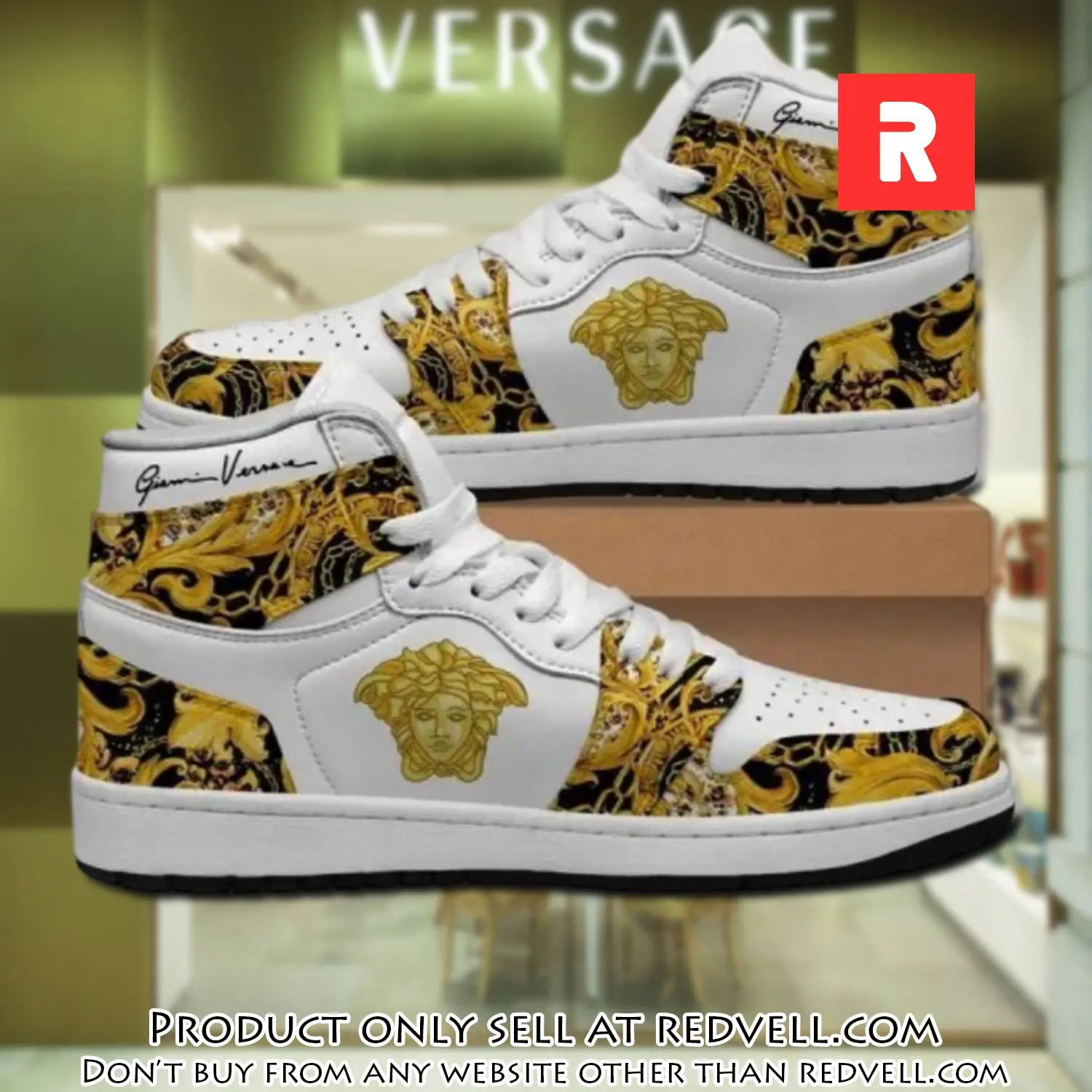 Gianni versace black white high air jordan sneakers shoes hot  gifts unisex rv3453459